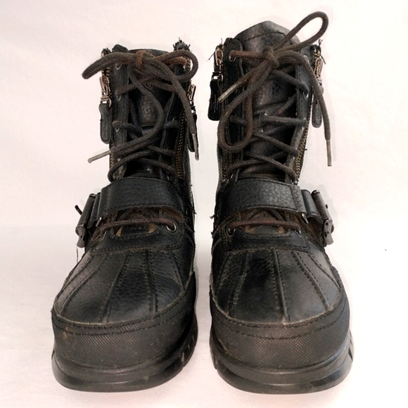 NWOT Lauren Ralph Lauren 'Quillan' Genuine Leather Upper Fur Trim Boots Sz. 9.5B - Picture 2 of 14